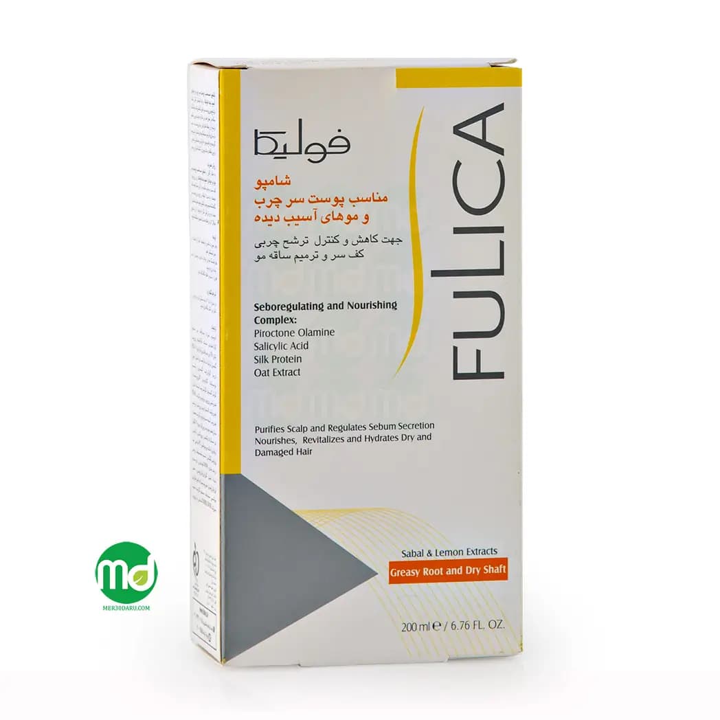 شامپو مناسب پوست سر چرب و موهای آسیب دیده فولیکا 200ml