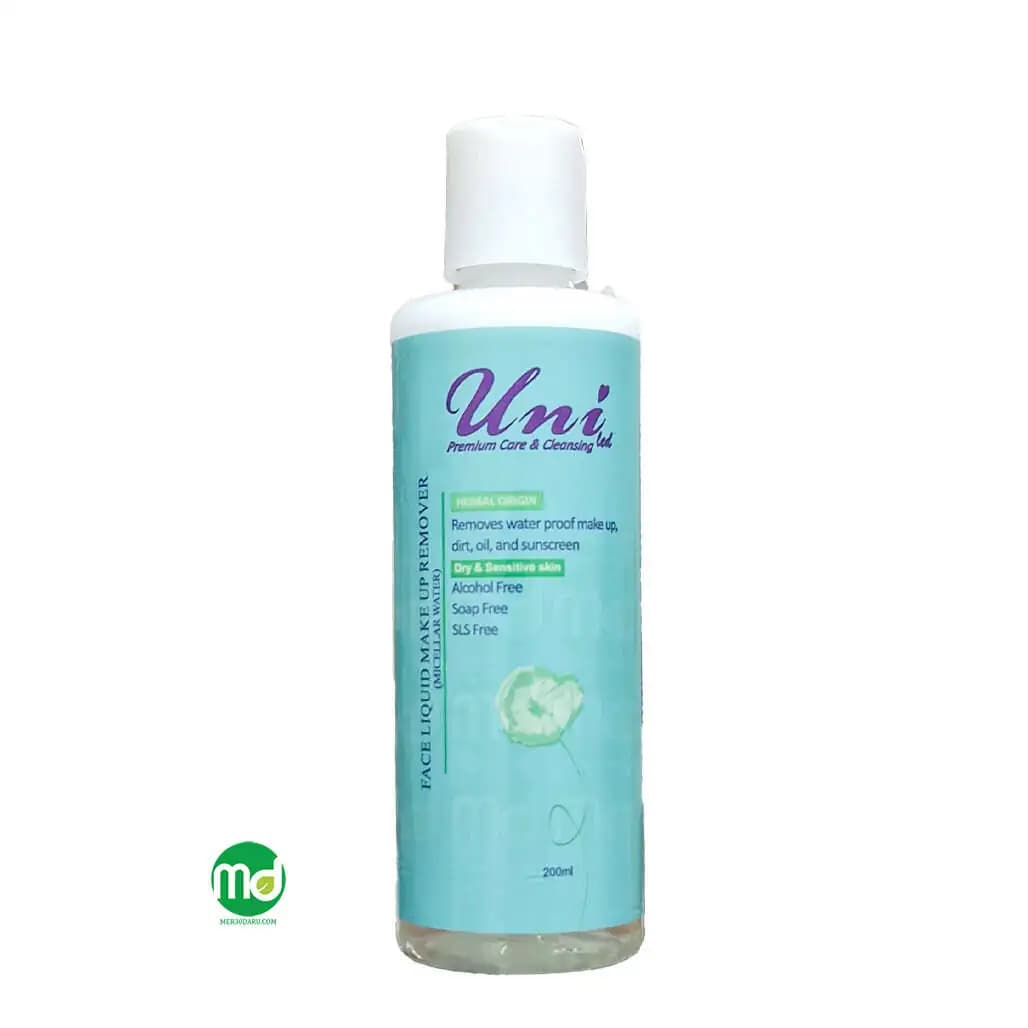 محلول پاک کننده آرایش صورت یونی لد پوست خشک و حساس 200ml