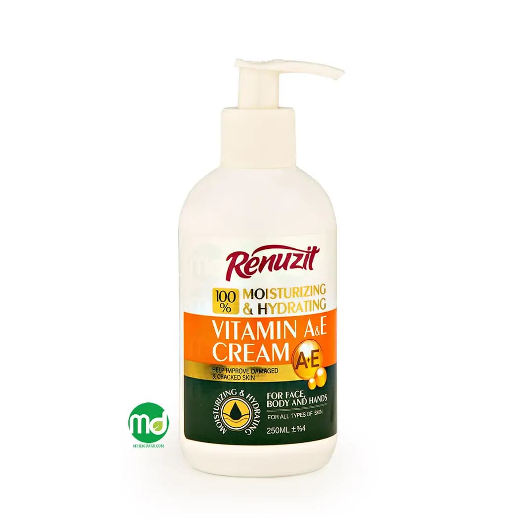 کرم آبرسان پمپی رینوزیت برای صورت و بدن حاوی ویتامین آ و ای 250ml