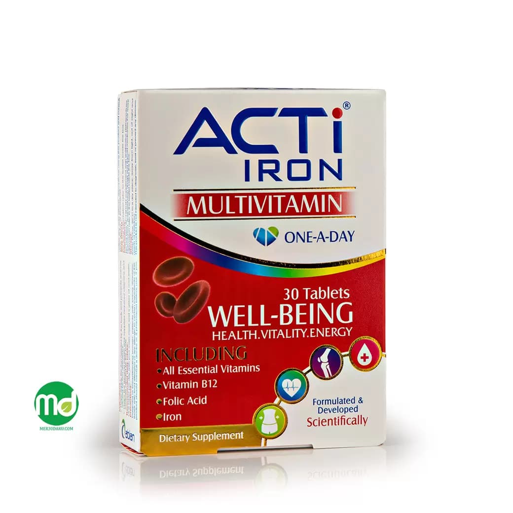 قرص اکتی آیرون ابیان دارو 30 عددی رفع کم خونی