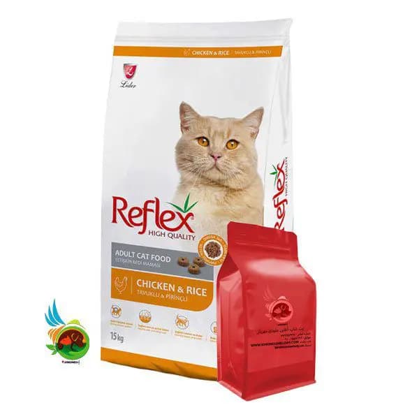 غذای خشک گربه بالغ رفلکس با طعم مرغ و برنج Reflex adult cat food with chicken & rice (فله ای)