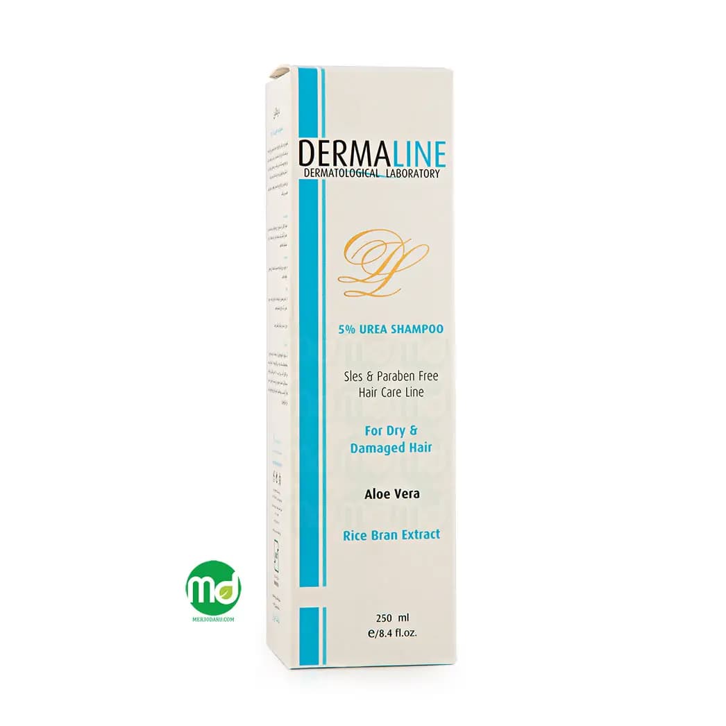 شامپو اوره 5 درصد درمالاین برای موهای خشک و آسیب دیده 250ml