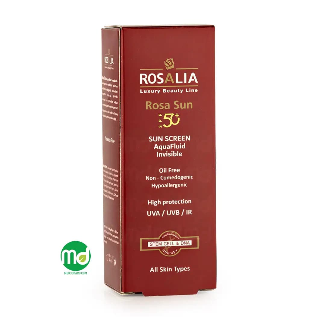 کرم ضد آفتاب بی رنگ رزالیا مدل ROSE SUN مناسب انواع پوست SPF50