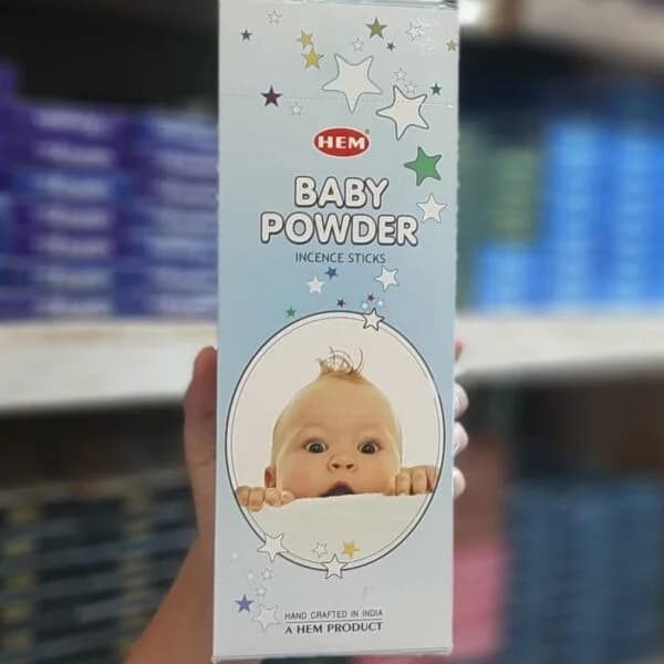 فروش عمده پک 6 بسته ای عود شاخه ای هم HEM مدل بیبی پودر ( پودر بچه ) Baby Powder