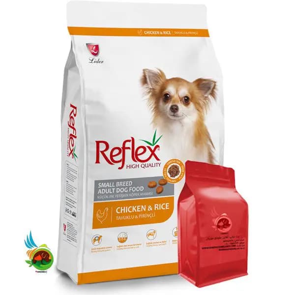 غذای خشک سگ بالغ نژاد کوچک رفلکس طعم مرغ و برنج Reflex small breed adult dog with chicken & rice (فله ای)