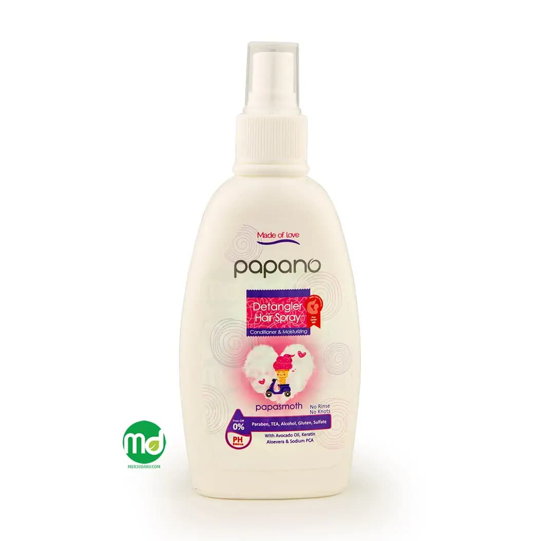 اسپری ضد گره مو پاپانو با خاصیت نرم کننده 200ml
