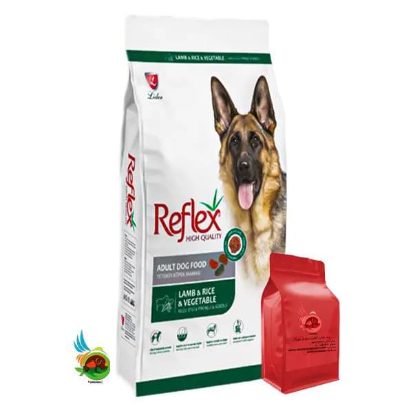 غذای خشک سگ بالغ رفلکس با طعم بره، برنج و سبزیجات Reflex adult dog with lamb & rice & vegetable (فله ای)