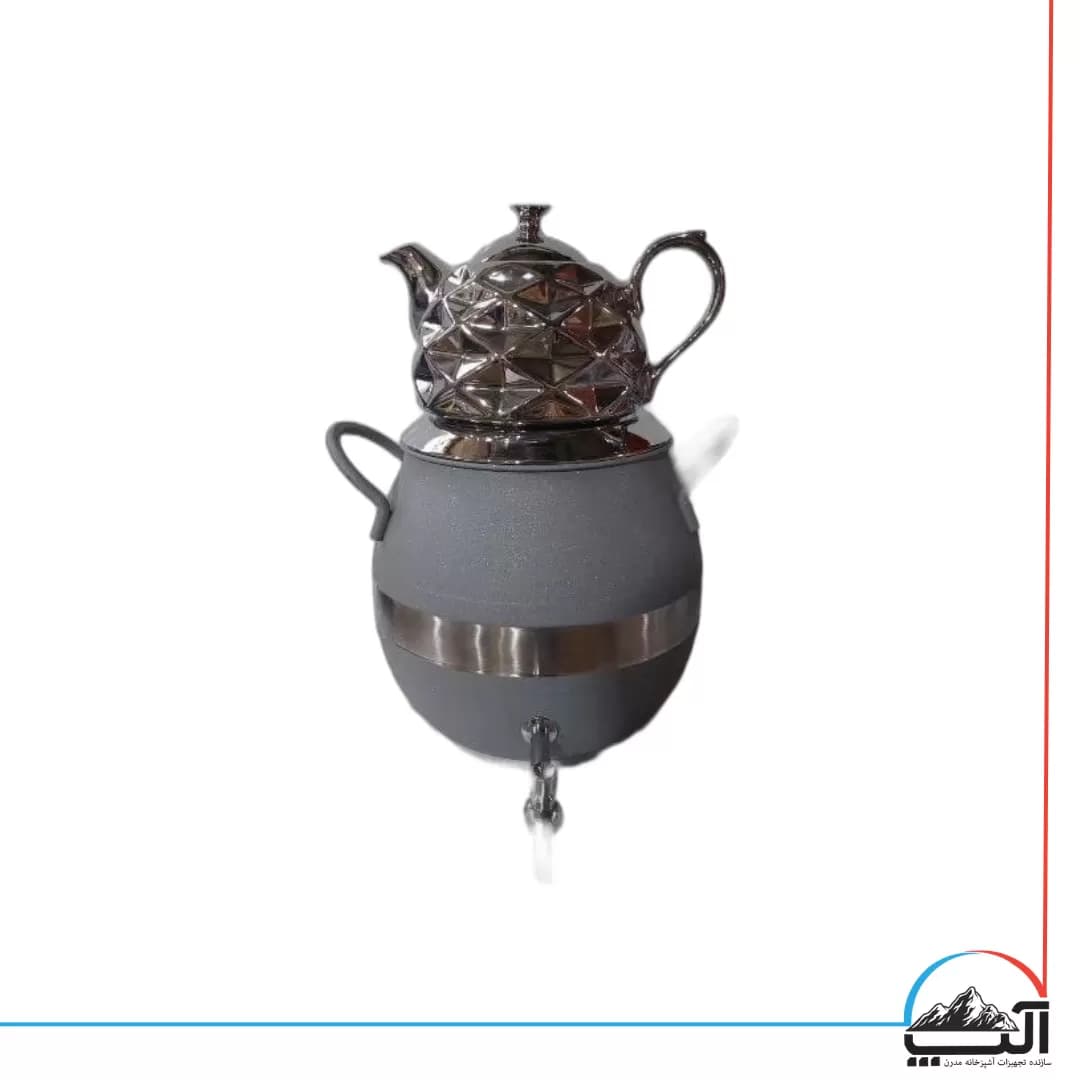کتری قوری استیل رنگی استاتیک ست کروم کد 3