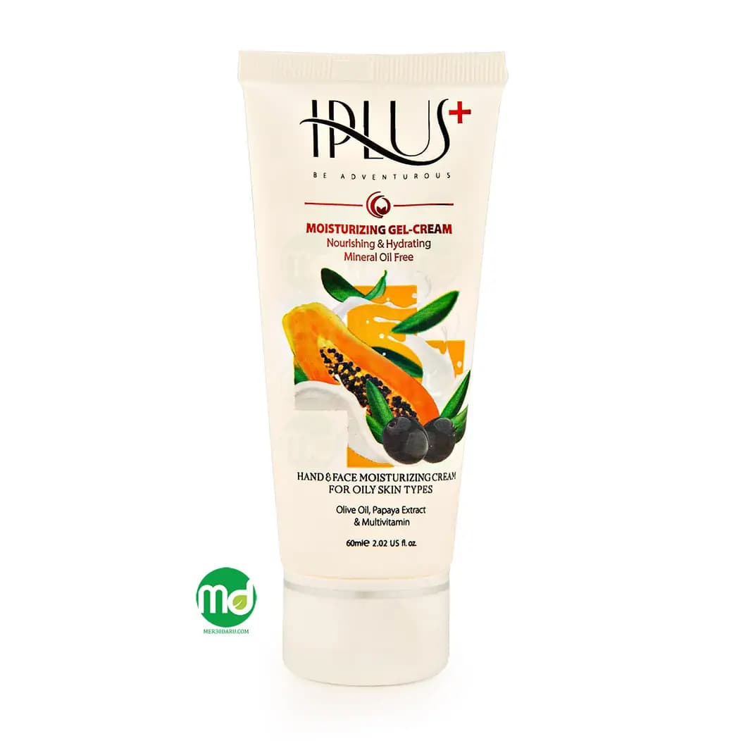 کرم ژل مرطوب کننده آی پلاس برای پوست چرب حاوی روغن زیتون و پاپایا 60ml