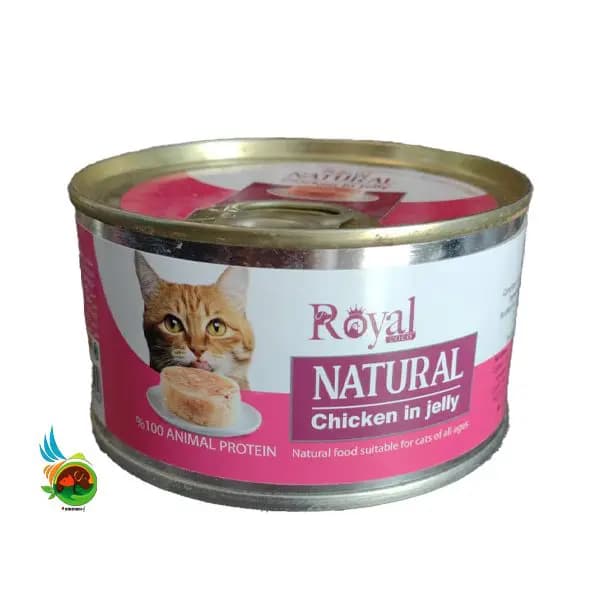 کنسرو نچرال گربه رویال کوکو طعم مرغ در ژله Royal coco chicken in jelly وزن ۲۲۰ گرم