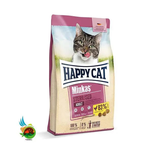 غذای خشک گربه عقیم شده هپی کت Happy Cat Minkas Sterilised وزن ۱۰ کیلوگرم