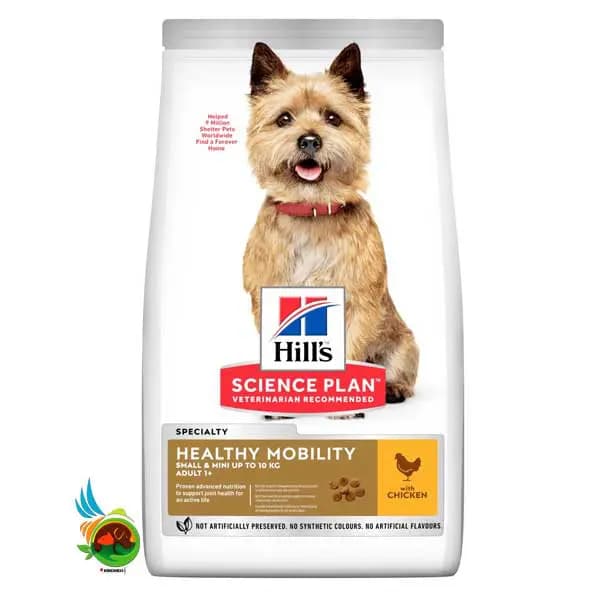 غذای خشک سگ بالغ نژاد کوچک موبیلیتی هیلز با طعم مرغ Hill’s healthy mobility small & mini adult with chicken وزن ۱.۵ کیلوگرم