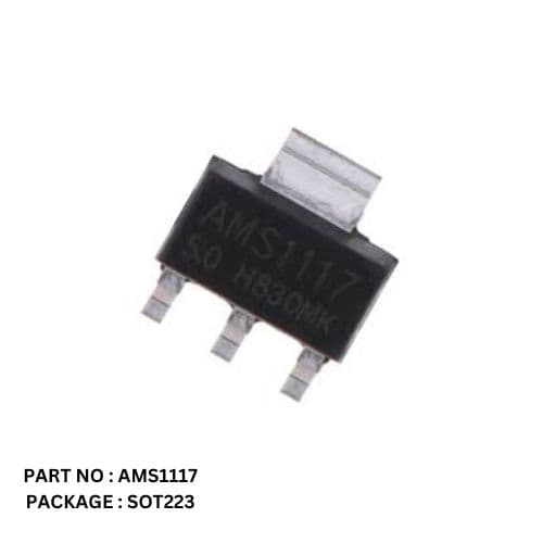 رگولاتور خطی AMS1117-5V پکیج SOt-223 اصلی ۵ ولت