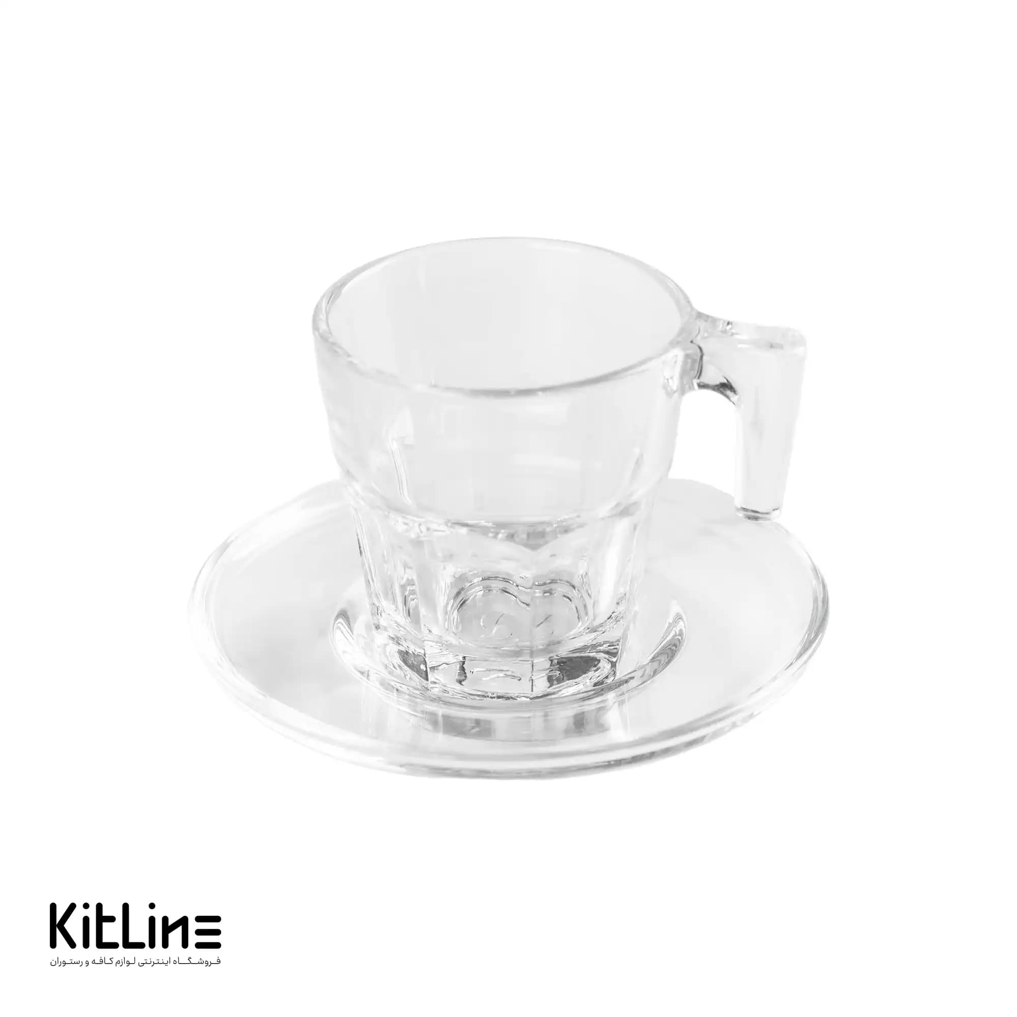 فنجان نعلبکی اسپرسو خوری بلور ۶۰ میلیلیتری پاشاباغچه (ست ۶ عددی)