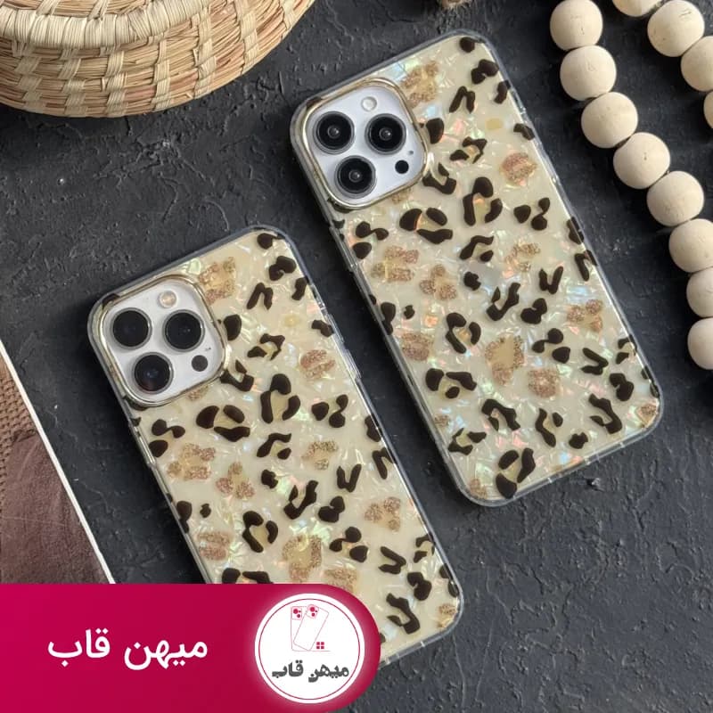 قاب موبایل آیفون آیس پلنگی طلایی - کد (۶۴۶۸۹)