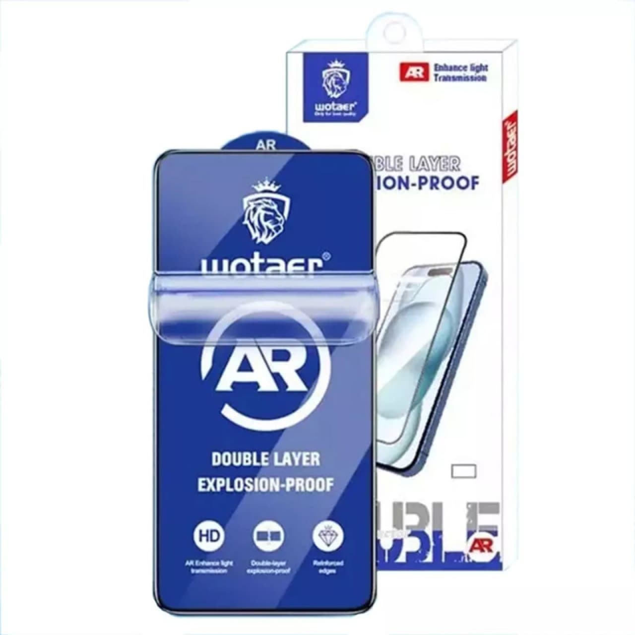 گلس شیشه ای آیفون 15 پرومکس دو لایه Wotaer AR