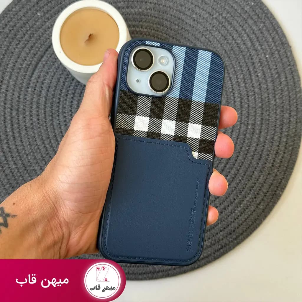 قاب گوشی آیفون آبی ایکس لول جنتری والت - X-level Gentry Wallet - کد (۳۵۶۴۹)