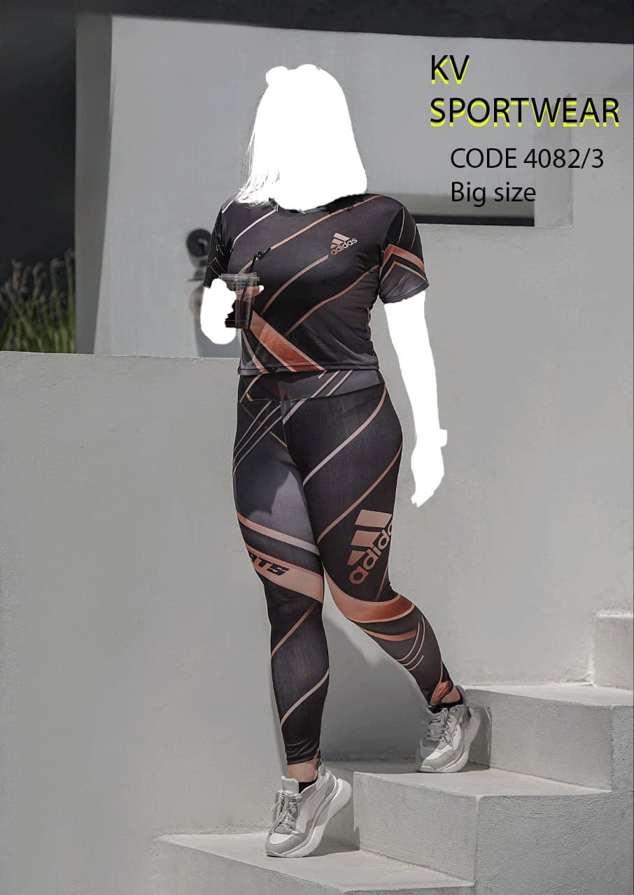 ست کراپ لگ سایز بزرگ ورزشی زنانه adidas کد 002