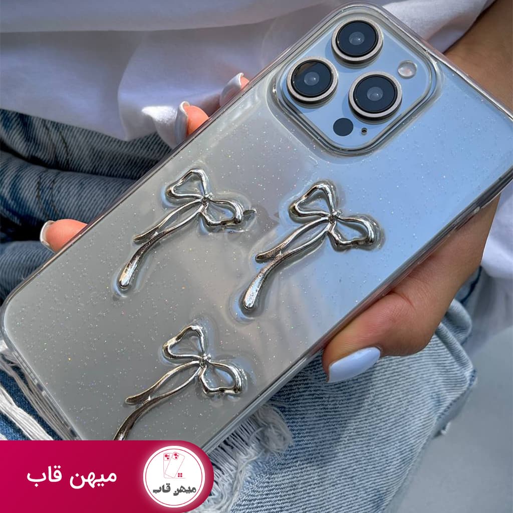 قاب گوشی آیفون پاپیون اکلیلی برجسته - کد (۴۶۷۱۶)