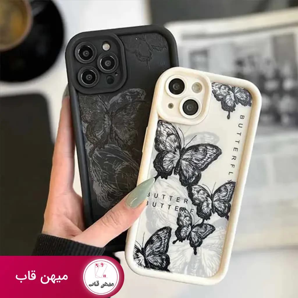 قاب گوشی سولید پروانه سیلیکونی - کد (۲۵۵۸۶)