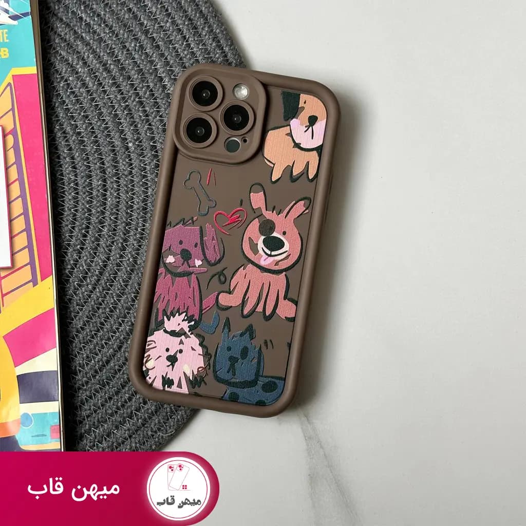 قاب گوشی آیفون سولید سگ های کیوت - کد (۳۷۹۳۵)