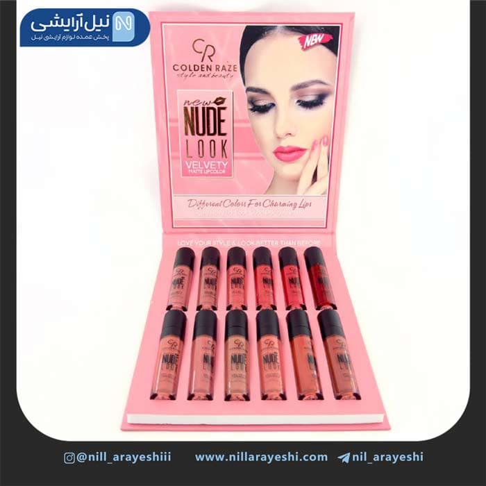 پک رژ لب مایع گلدن رز دوازده عددی کد lgcr - 08