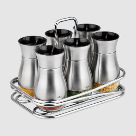 ست ادویه 7 پارچه پایه استیل قطره یونیک کد 1446 (خارجی درجه1)