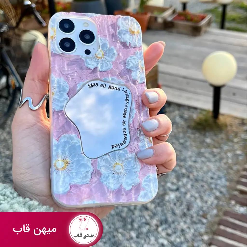 قاب گوشی آیفون گل ارکیده آینه ای Orchid flower - کد (۳۹۱۵۳)