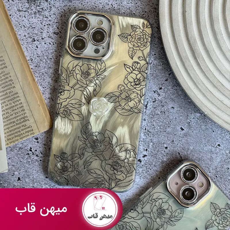 قاب گوشی آیفون گل مینیاتوری - کد (۲۸۰۳۷)