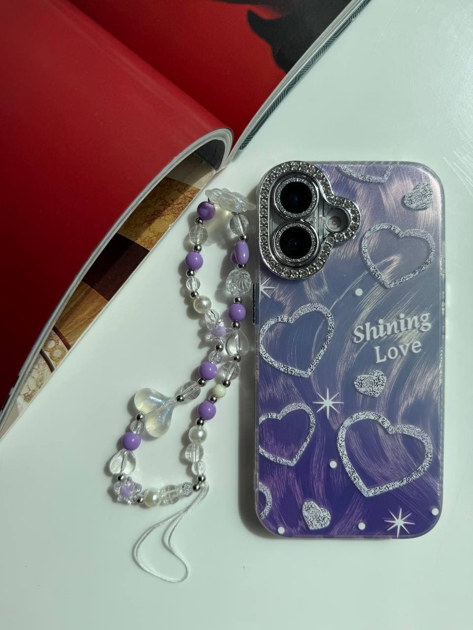 قاب گوشی آیفون Purple heart بدون بند ست - کد (۷۸۴۰۷)