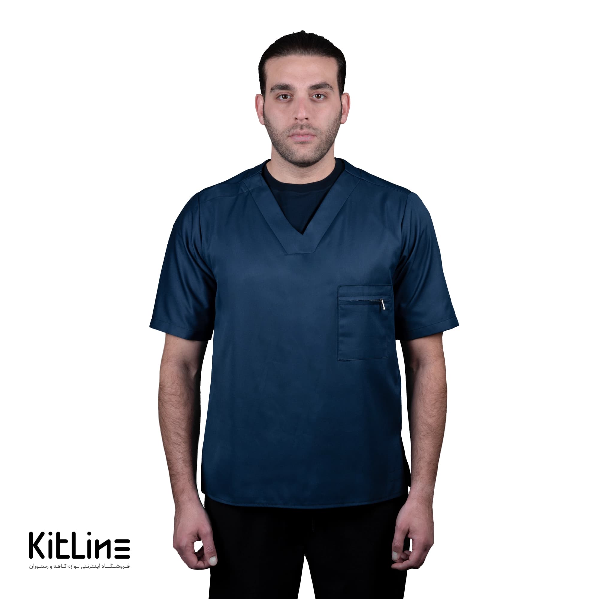 روپوش ترگال آستین کوتاه تک جیب سرمه ای SS-UNIFORM
