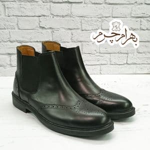 نیم بوت مردانه اسپرت چرم طبیعی مشکی مدل کایوت حراج تک سایز