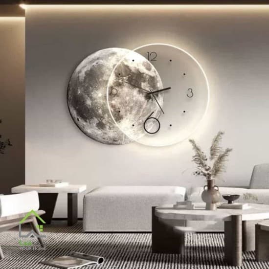 ساعت دیواری ماه چراغ دار