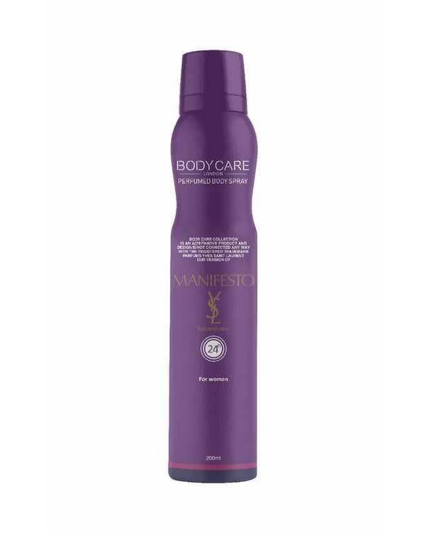 اسپری خوشبو کننده بدن زنانه بادی کر Body Care رایحه Yves Saint Laurent Manifesto حجم 200ml