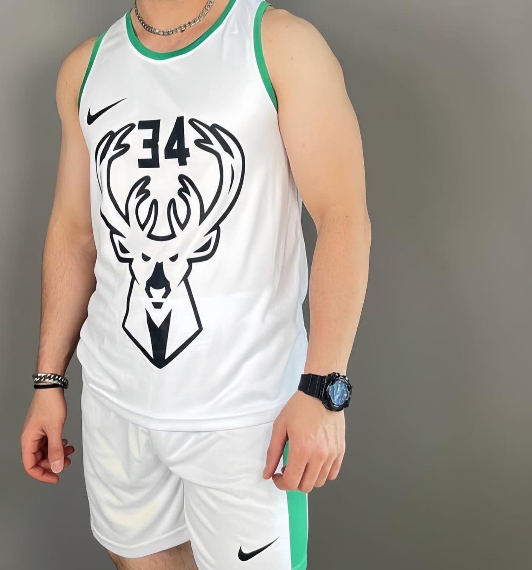 ست ورزشی مردانه بسکتبالی BUCKS سفید