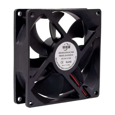 فن 12V دو سیمه سایز 9.2x9.2 ضخامت 2.5CM