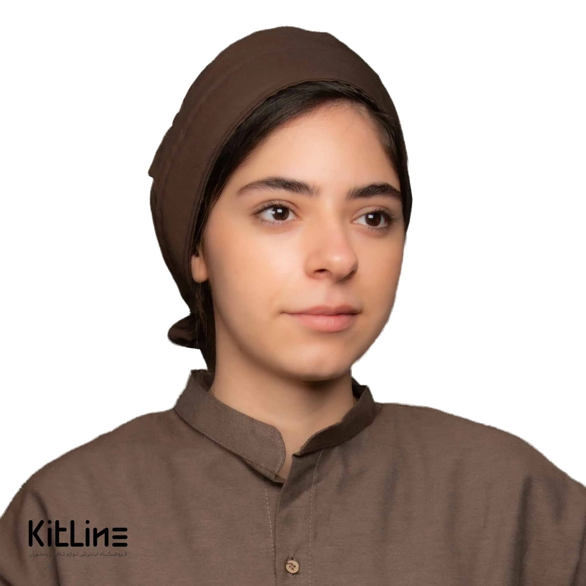 کلاه آشپزی بند دار ترگال قهوه ای فراز