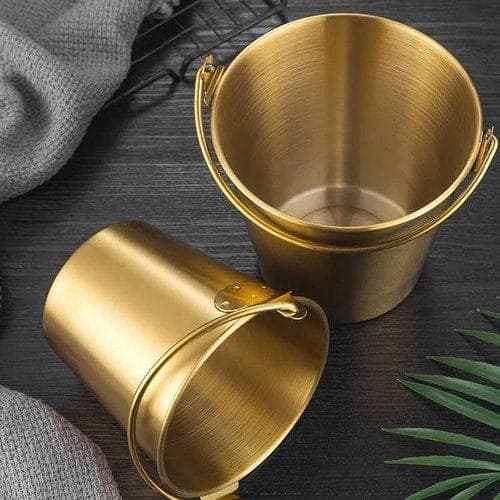سطل یخ متوسط استیل طلایی