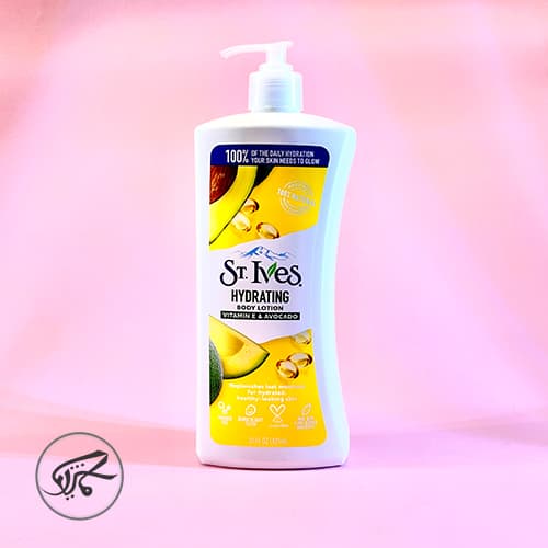 لوسیون بدن آووکادو سینت ایوز St. Ives Hydrating Body Lotion Vitamin E & Avocado 621ml