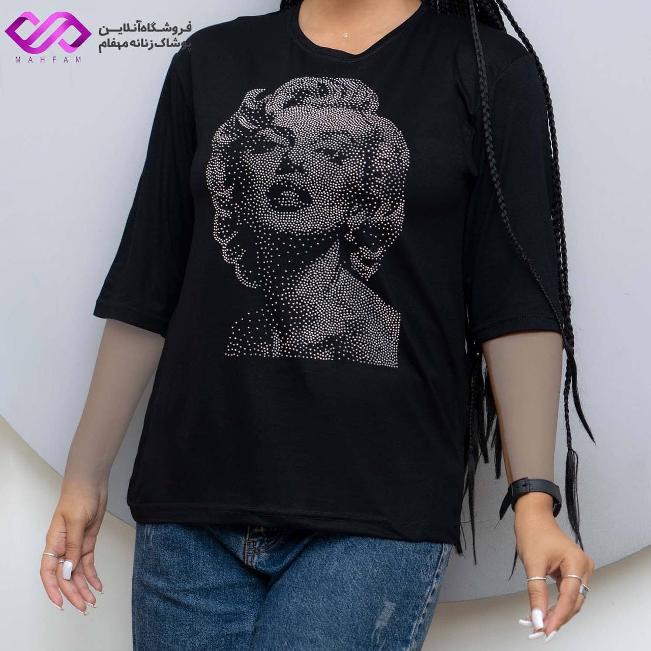 بلوز زنانه نگین دار رخ