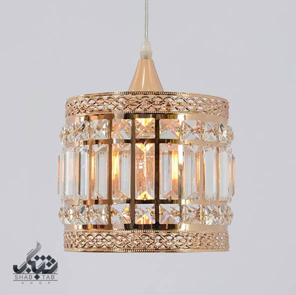 لوستر آویز تک شعله کد XC03 طلایی قطر 20