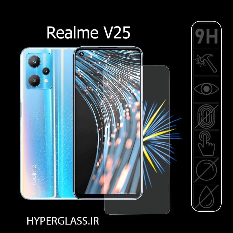 گلس محافظ صفحه نمایش نانو بلک اورجینال گوشی ریلمی Realme V25