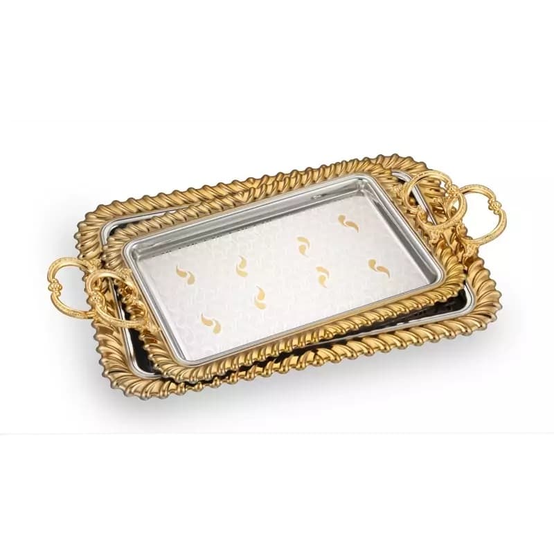 سینی استیل مستطیل جفتی مورگن (ضد زنگ) کد 6917