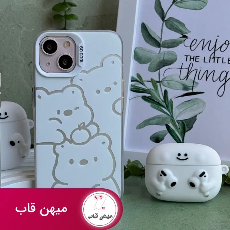 قاب گوشی آیفون خرس های سفید SoCool - کد (۲۹۷۱۸)