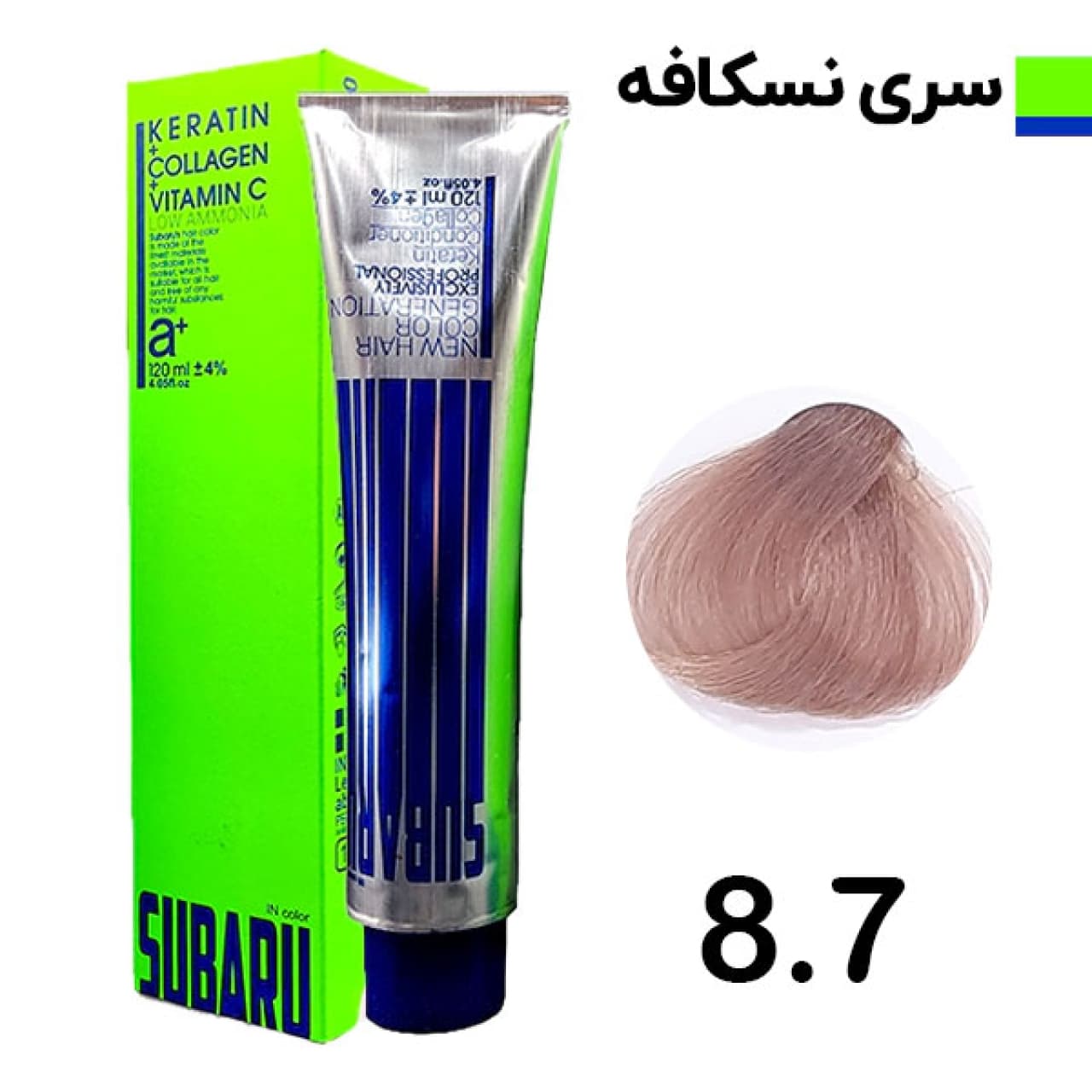 رنگ مو سوبارو شماره 8.7 حجم 120 میلی لیتر رنگ نسکافه ای روشن