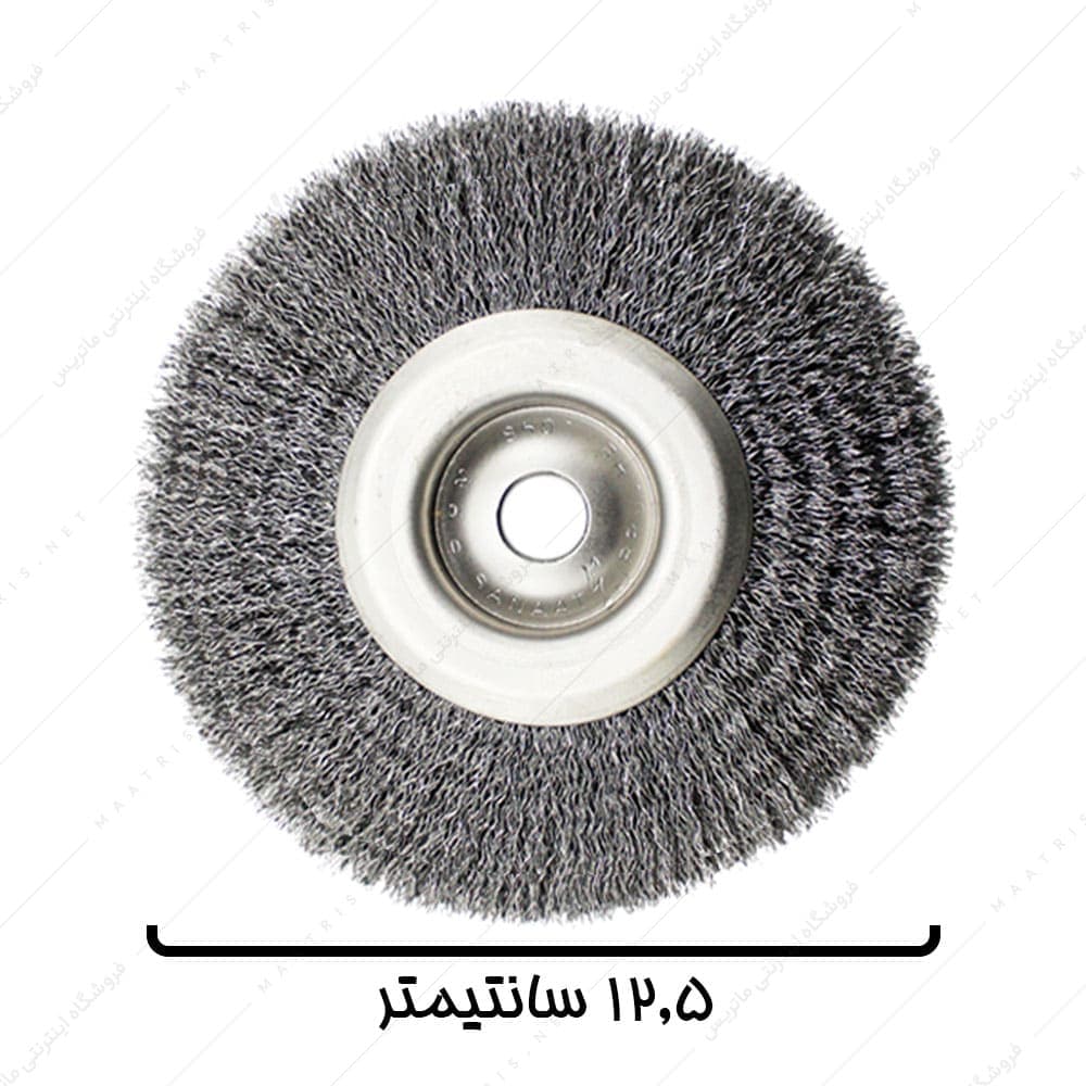فرچه سیمی تخت افشان قطر 12 سانتیمتر برند صنعت برس