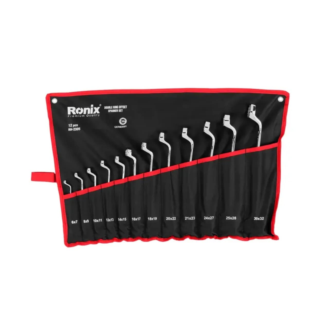 مجموعه 12 عددی آچار دو سر رینگ کیف دار رونیکس مدل RH-2305