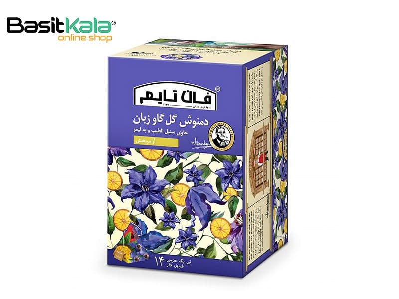 دمنوش کیسه ای گل گاو زبان، سنبل الطیب و به لیمو 14 عددی فان تایم FUNTIME