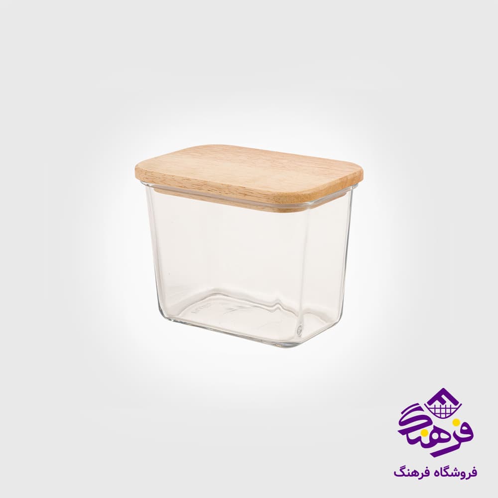 ظرف شیشه ای مستطیل 920 میلی لیتر لیمون کد 2153