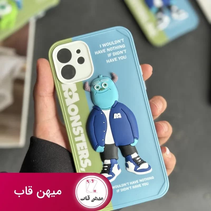 قاب موبایل آیفون کارخانه هیولاها سالی و مایک برجسته محافظ لنزدار - کد (۹۹۳۲۷)